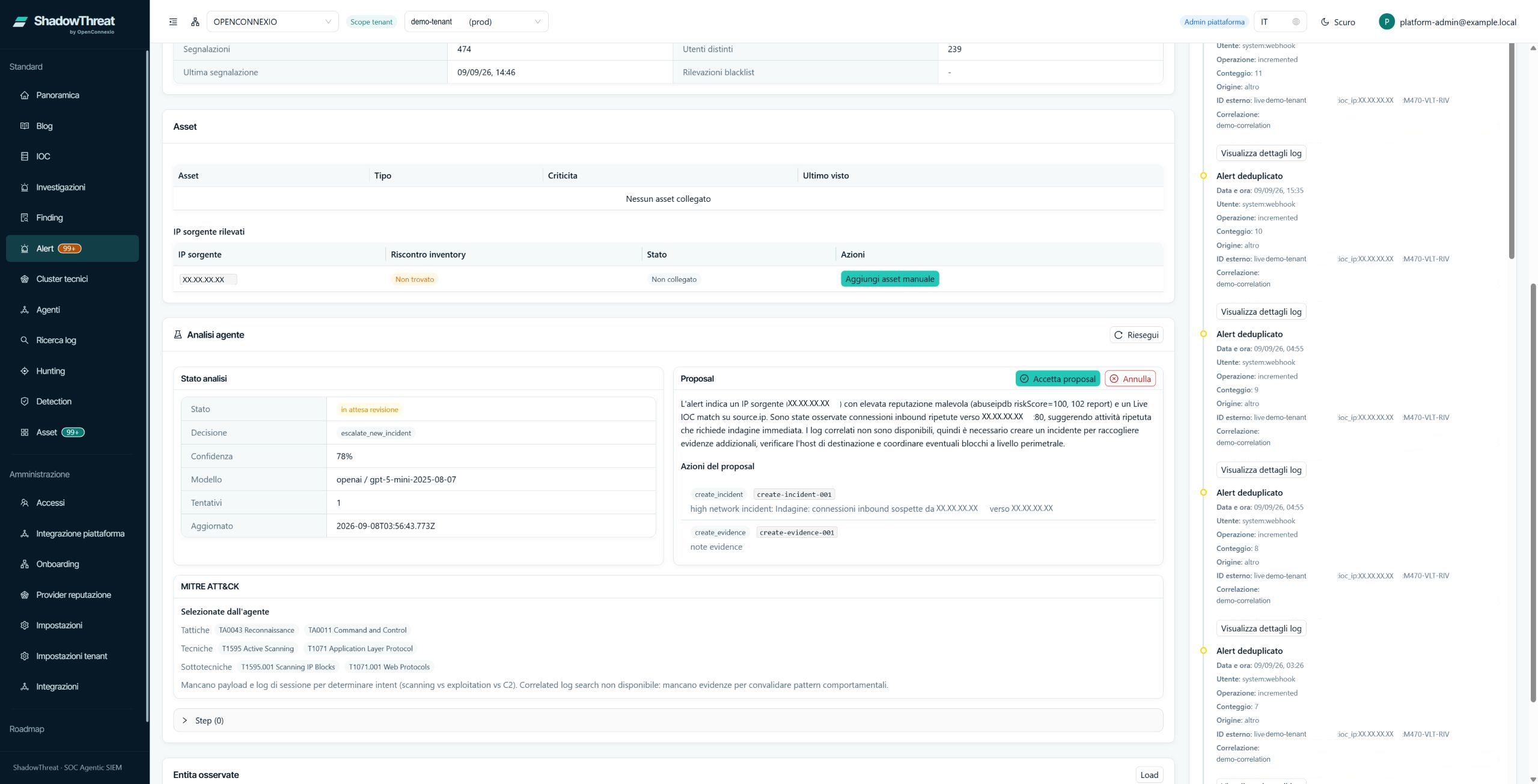 Analisi assistita di un avviso in attesa di revisione, con proposta e livello di affidabilità